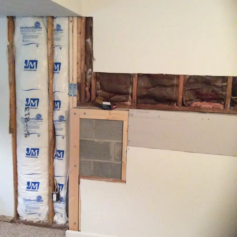 Wall insulation replacement during Basement Flood Cleanup in Vail